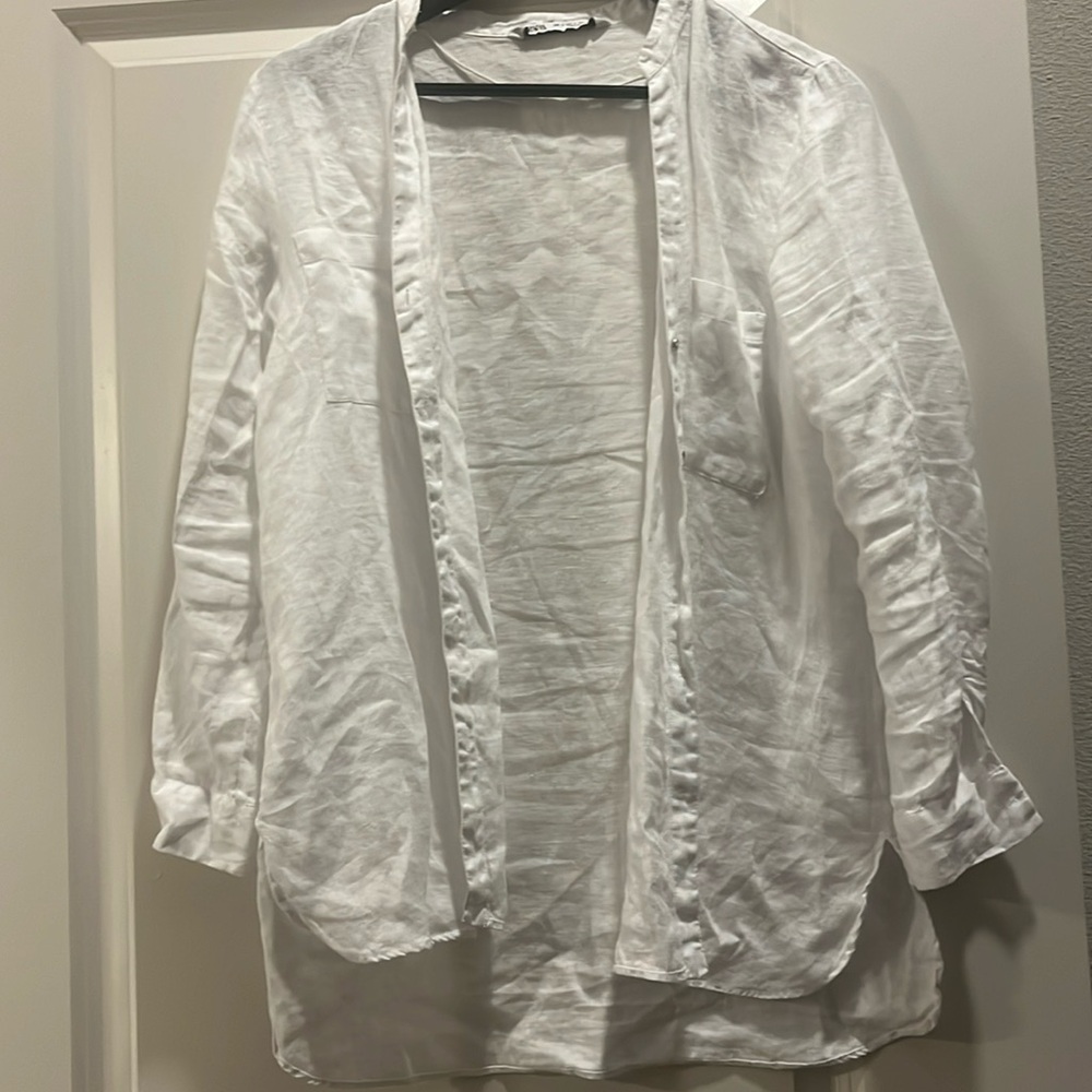 Zara white button down blouse